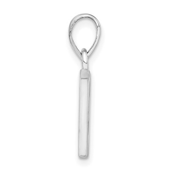 Sterling Silver Polished Diamond-cut Initial W Pendant — alternate view