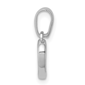 Sterling Silver Rhodium Plated Open Heart Pendant — alternate view