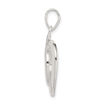 Sterling Silver Polished Heart Pendant — alternate view