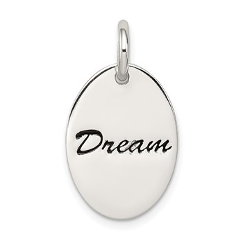 Sterling Silver Polished Enamel Dream Pendant