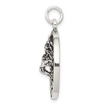 Sterling Silver Antiqued Tree Charm — alternate view