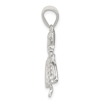 Sterling Silver Polished Ballerina Pendant — alternate view