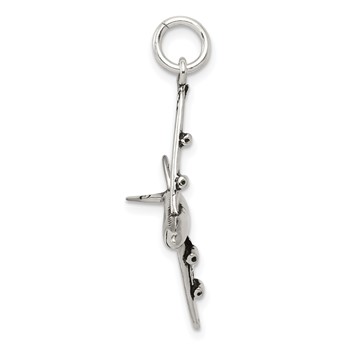 Sterling Silver Antiqued Airplane Charm — alternate view