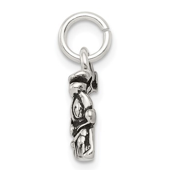 Sterling Silver Antiqued Train Charm — alternate view