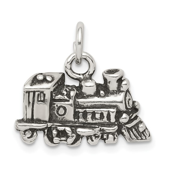Sterling Silver Antiqued Train Charm - Quality Gold