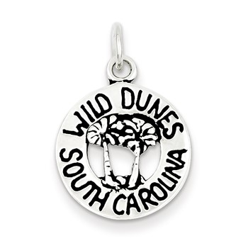 Sterling Silver Antiqued South Carolina Charn