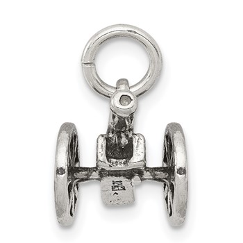 Sterling Silver Antiqued Cannon Charm — alternate view