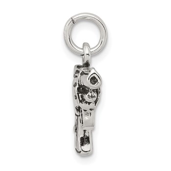 Sterling Silver Antiqued Pistol Charm — alternate view