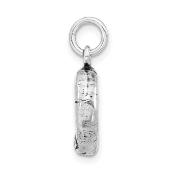 Sterling Silver 3-D Polished & Antiqued Seashell Charm — alternate view