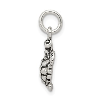 Sterling Silver Antiqued Turtle Charm — alternate view