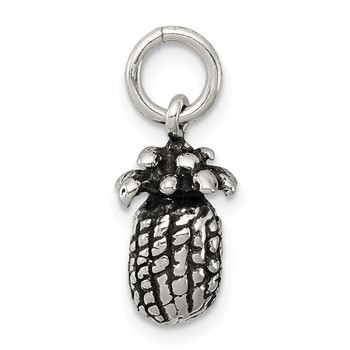 Sterling Silver Antiqued Pineapple Charm — alternate view