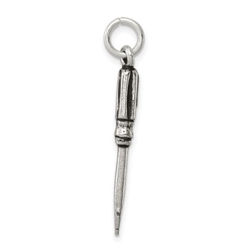 Sterling Silver Antiqued Screwdriver Charm — alternate view