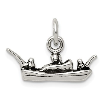 Sterling Silver Antiqued Boat Charm