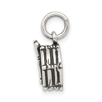 Sterling Silver Antiqued Drum Charm — alternate view
