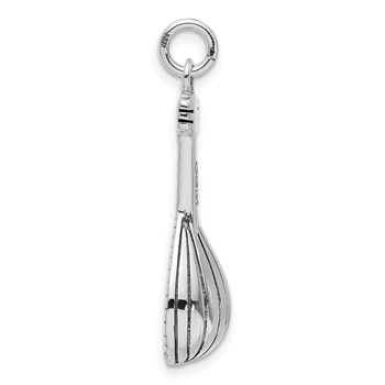 Sterling Silver Antiqued 3D Mandolin Charm — alternate view