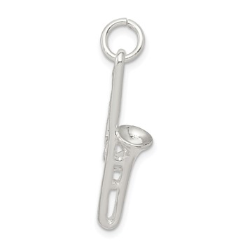 Sterling Silver Trombone Charm — alternate view
