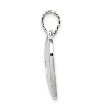 Sterling Silver Polished Heart with Paw Print Pendant — alternate view