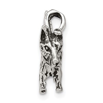 Sterling Silver Antiqued Dog Charm — alternate view