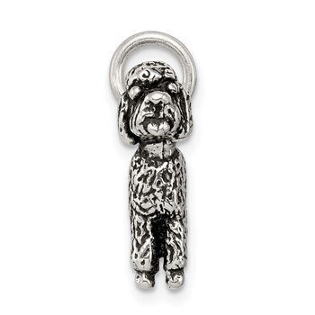 Sterling Silver Antiqued Poodle Charm — alternate view