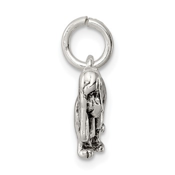 Sterling Silver Antiqued Basset Hound Charm — alternate view