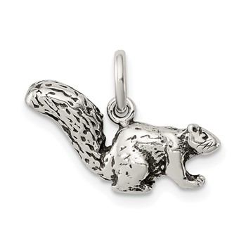 Sterling Silver Antiqued Squirrel Charm