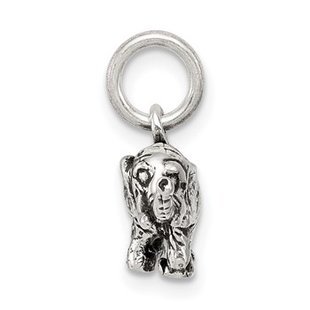 Sterling Silver Antiqued Elephant Charm — alternate view