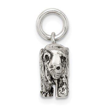 Sterling Silver Antiqued Elephant Charm — alternate view