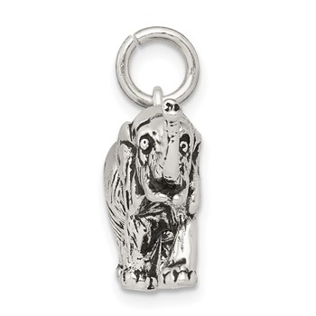 Sterling Silver Antiqued Elephant Charm — alternate view