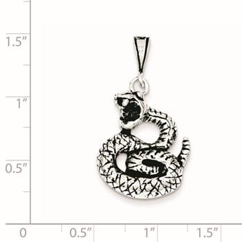 Sterling Silver Antiqued Snake Charm — alternate view