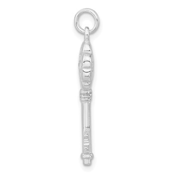 Sterling Silver CZ Key Pendant — alternate view