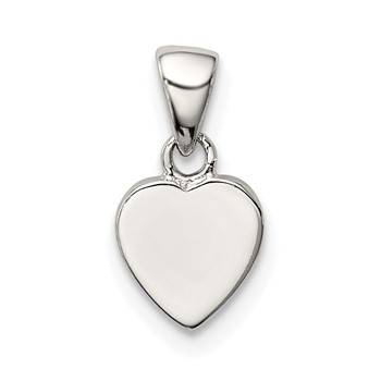 Sterling Silver Rhodium-plated Polished Heart Pendant