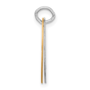 Sterling Silver Gold-plated L Initial Double Oval Plate Charm — alternate view