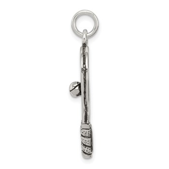 Sterling Silver Antiqued Tennis Racquet Charm — alternate view