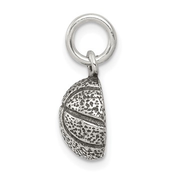 Sterling Silver Antiqued Basketball Charm — alternate view
