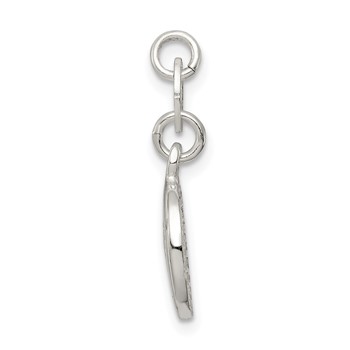 Sterling Silver Round Paw Print Pendant — alternate view