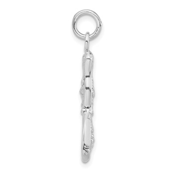Sterling Silver 3-D Polished Mirror Charm — alternate view