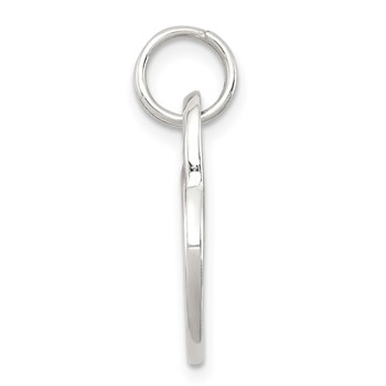 Sterling Silver Polished MOM Heart Charm — alternate view