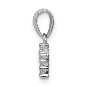 Sterling Silver Rhodium-plated Polished CZ Cross Pendant — alternate view