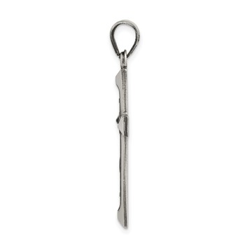 Sterling Silver Antiqued, Polished and Brushed Latin Cross Pendant — alternate view