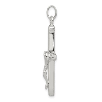 Sterling Silver Polished Crucifix Cross Pendant — alternate view