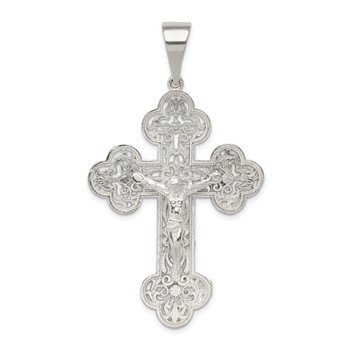 Sterling Silver Polished Crucifix Pendant