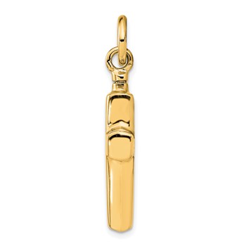 Sterling Silver Gold-tone Polished Cross Ash Holder Pendant — alternate view