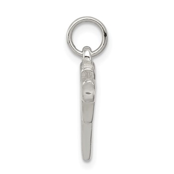 Sterling Silver Polished Chai Life Symbol Charm — alternate view