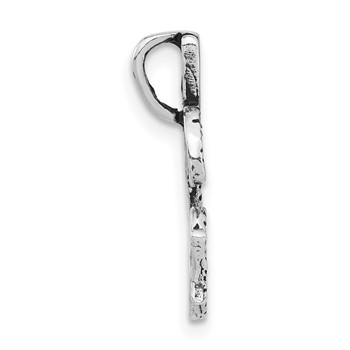 Sterling Silver Antiqued & Textured Letter G Chain Slide — alternate view