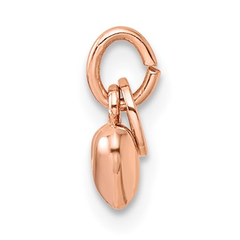 Sterling Silver Rose-tone Polished Puffed Heart Pendant — alternate view