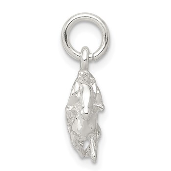 Sterling Silver Horse w/Rider Charm — alternate view