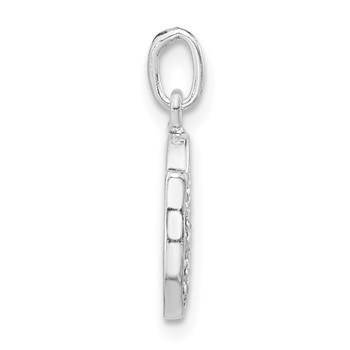 Sterling Silver Polished CZ Key Lock Charm — alternate view