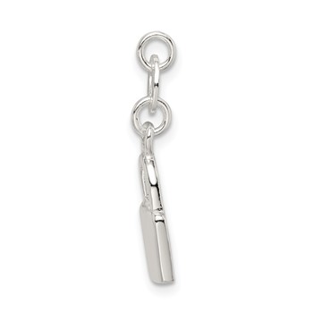 Sterling Silver Polished Lock & Key Charm — alternate view