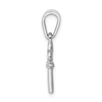 Sterling Silver Rhodium-plated Children's Key Pendant — alternate view