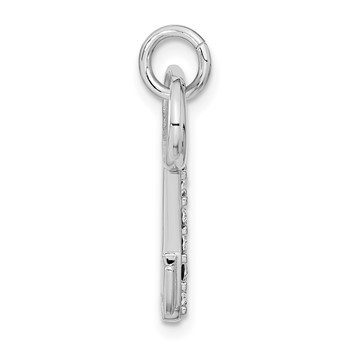 Sterling Silver Rhodium-plated Key w/Crystal Pendant — alternate view